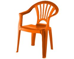 Camping Kinderstoel van kunststof - oranje - 37 x 31 x 51 cm - binnen/buiten