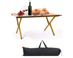 Camping klaptafel - Buitentafel - Draagbare opvouwbare picknicktafel - Eettafel met één laag - Voor tuin, wandelen, barbecue, vissen, picknick - 90 cm