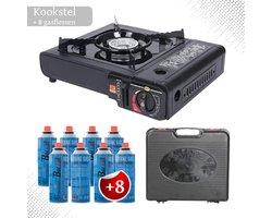 Camping kooktoestel 1 pit Inclusief 8 gasbussen