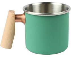 Camping mok - beker van roestvrĳ staal - kalas serie - 400ml - kleur groen