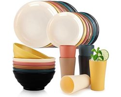 Camping Servies 24 Delig - Camping Servies - Camping Servies Set - Plastic Servies Camping