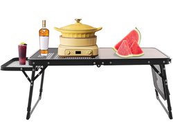 Camping Tafel - Opvouwbare Tafel - Buiten Koken - Verstelbare Hoogte - 70x40 cm - Zwart Bruin