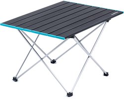 Camping Vouwtafel Aluminium Tafelblad Waterdicht Draagbaar Lichtgewicht voor Dineren Koken Picknick Buiten Vissen (Zwart Klein) met Populaire Zoekwoorden: Kamperen, Outdoor camping table