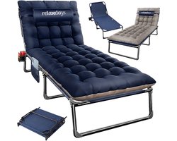 Campingbed - 190x26x72 cm - blauw