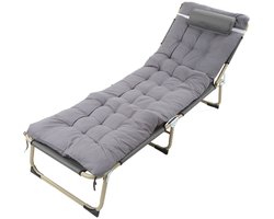 Campingbed Eenpersoons – Opvouwbaar Veldbed met Matras en Kussen – Comfortabel voor Camping en Kantoor