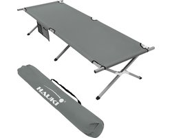 Campingbed Opvouwbaar campingbed 210x83x46 cm Grijs met draagtas tot 150 kg HAUKI