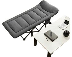 Campingbed Opvouwbaar - Volwassenen - Grijs - Metaal - 190x67x48 cm - Inclusief Kussen - 1 Stuks - Lichtgewicht & Heavy-Duty Militaire Stijl