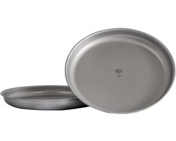 Campingbord Schotel - Draagbaar Kookgerei - Backpacken Kamperen - Ultragelicht Titanium - 1000ml 24x20x3cm - Zuiver Titanium