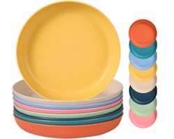 Campingborden - Onbreekbare Diepe Borden Set - 8 Stuks - Magnetron en Vaatwasser Bestendig - Voor Picknick Feest en Thuisgebruik - Kleur