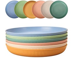 Campingbordenset - 6 stuks - Onbreekbaar - Kunststof - 22,5 cm