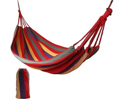 Campinghangmat stofdimensie 280 x 150 cm - belastbaar tot 200 kg - lichtgewicht voor binnen en buiten - thuis en in de tuin