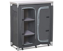 Campingkeuken - Kampeerkeuken Kast - Buiten Koken - Opvouwbaar Inclusief Tas - 96x49.5x104 cm - Grijs