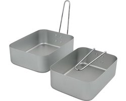 campingkookgerei set: 0,9 en 1,5 l, compacte en duurzame aluminium pannen met inklapbare handgrepen, stapelbaar design, voor kamperen, trekking, picknicks