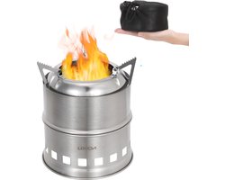 Campingkooktoestel, houtbrander, roestvrij staal, licht, draagbaar, voor buiten, voor camping/picknick/BBQ