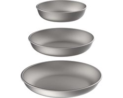 Campingservies, borden, titanium campingborden, pannen, outdoor, camping, pannenset, outdoor, ultralicht, kookgerei, outdoor, wandelen, picknick, BBQ