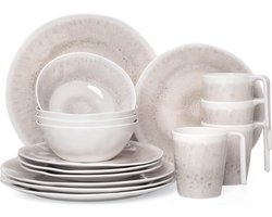 Campingserviesset voor 1-4 personen 4-32-delig bordenset beker kom glazen van melamine
