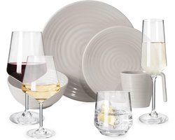 Campingserviesset voor 4 Personen - 16-delig Melamine Servies met Glazen