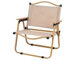 Campingstoel – Beige – 50 × 60 × 68 cm – Lichtgewicht & Inklapbaar – Comfortabele Outdoor Vouwstoel voor Strand, Tuin & Kamperen – Modern Design