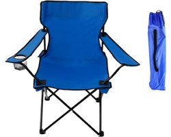 Campingstoel - Blauw - Vouwstoel - Vissersstoel - Viskrukje - Kampeerstoel - Klapstoel - Buiten - draaggewicht 100kg - Opvouwbare stoel