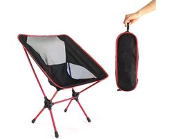 Campingstoel – Campingstoel opvouwbaar – Visstoel – Vouwstoel – Strandstoel – Inklapbaar – Lichtgewicht – Outdoor Stoel – 890 gram - Rood