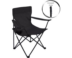 Campingstoel - Inklapbaar Visstoel - Vouwstoel - Comfortabel - Opvouwbaar Stoel - Max. 120 KG - Zwart - Rheme
