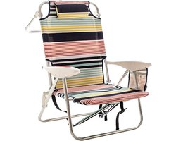Campingstoel Klapstoel - Outdoor Stoel - Kamperen en Reizen - Verstelbaar in 4 standen - 64x70x10cm - Gestreept