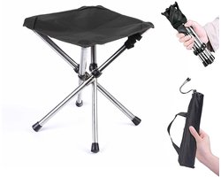 Campingstoel - Opvouwbaar Aluminium Frame - Lichtgewicht Oxford Stof - Outdoor Reizen - Compacte Vouwstoel - Volwassenen - Draagbaar - Zilver - Klein Formaat - 1 Stuk