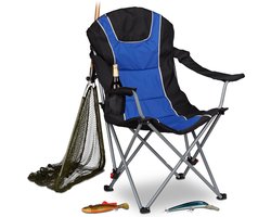 campingstoel opvouwbaar - met verstelbare leuning - inklapbaar - 108x90x72 cm