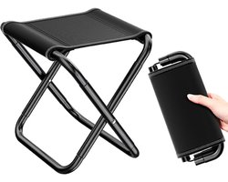 Campingstoel - Vouwstoel - Kampeerstoel - Visstoel - Lichtgewicht zitplaats voor buiten - 600D Oxford-stof en versterkt koolstofstaal - Opening: 26 x 23 x 24 cm - Zwart - Draagvermogen tot 120 kg