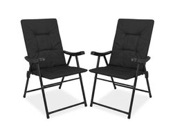 Campingstoelen Set van 2 Opvouwbaar - Kampeerstoel met Hoge Rugleuning - Vouwstoel voor Camping en Strand - Incl. Draagtas - Klapstoel Buiten
