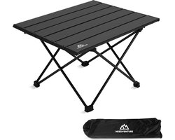 Campingtafel Inklapbaar - Lichtgewicht Aluminium - Kampeertafel Opvouwbaar - Inklapbare Tafel - Vouwtafel - Picknicktafel Kinderen - Zwart - 56x40x40cm - Medium