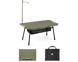 Campingtafel Vouwbaar - Picknicktafel Outdoor - Buiten Leven - Compact Opvouwbaar - 80 x 54 x 40 cm - Groen