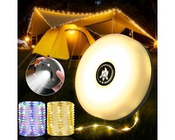 Campingverlichting - Uitschuifbaar en waterdicht - Draagbare oplaadbare LED-lichtslinger voor tentkamperen - Festivalaccessoires - Tuindecoratie - Binnenverlichting (10 m) [Energieklasse A]