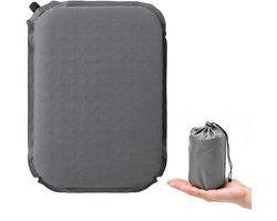 campingzitkussen, zelfopblazend, zitkussen, outdoor, opvouwbaar, ultralicht schuim, zelfopblazend kussen voor strand, wandelen, vissen, kamperen, concerten (grijs)