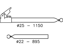 Campking verandastang + QuickGrip Aluminium - 25/22mm 120-200cm (A) - 69.482.56