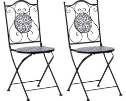 CAMPRENA - Tuinstoel set van 2 - Zwart - Metaal