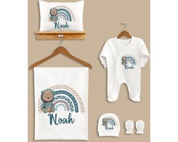 Can Baby - 5 Delig Geboorte pakje met naam - 100% biologisch katoenen - Kraamcadeau - Geboortepakje - Babyshower cadeau - Gepersonaliseerd cadeau - new born kleding - newborn pakje - geboortepakje jongen - geboortepakje meisje - babykleding newborn
