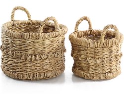 Canal Living - Laude manden - Set van 2 - 45 x 45 x 44 cm - Rotan - Decoratief met naturel look