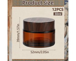Candala 30ml amber glas lege potjes, bruine glazen containers, glas crèmepotjes met deksel en liner, lege navulbare bruinglas zalfpotjes, voor crème, cosmetica, lotion, etherische oliën