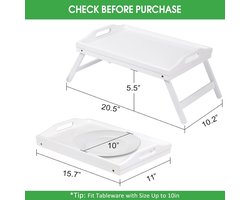 Candala Beddienblad, inklapbare poten met handgrepen, ontbijtdienblad voor bank, eten, tekenen, borden, bamboe, dienblad, schoot, bureau, snackdienblad