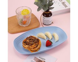 Candala borden, 6 platte borden, campingborden, plastic borden, herbruikbare ovale picknickbordenset, vaatwasmachinebestendig en magnetronbestendig, voor picknick, feest, RV en huishouden