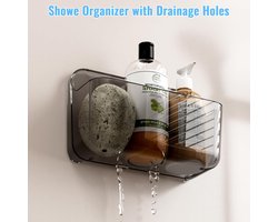 Candala Douche Rek Zonder Boren, 2 Stuks Badkamer Plank, Zelfklevende Doucherekken van Kunststof voor Badkamer Organizer voor Shampoo, Douchegel,