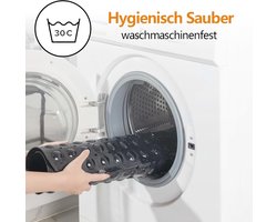 Candala Douchemat, antislip, 53 x 53 cm, douchemat, douchemat voor sauna's met zuignappen, badmat met afvoergaten, voor douche, sauna, zwart