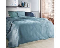 Candala Exclusieve deken dagdeken Glamour quilt sprei sprei (Sofia blauw, 220 x 240 cm), stof
