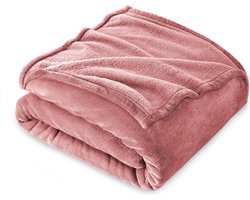 Candala Fleece Deken, Deken Tweepersoons 230 x 230 cm, Kinderflanel Bed Deken, Super Zacht - Roze