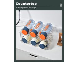 Candala Flessenhouder, koelkast, stapelbaar, 8 flessen, efficiënte flessenorganizer voor koelkast en kast, praktisch wijnrek, stapelbaar voor orde en stabiliteit (2 lagen, 8 flessen)