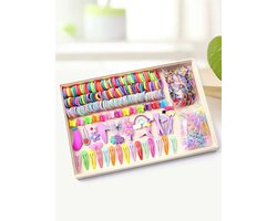 Candala - haaraccessoires set voor meisjes, snoepkleuren nylon haarbanden, elastische paardenstaarthouders rubberen band voor baby kind, cartoon haarclip/band voor dik haar en dun