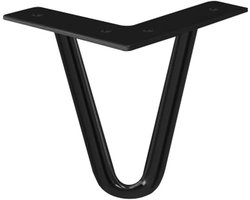 Candala Haarspeldpoten, Btowin 4 stuks Heavy Duty Metalen Meubelpoten met Rubber Vloerbeschermers & Schroeven voor Thuis DIY Projecten TV Stand Sofa Cabinet - Zwart