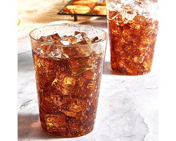 Candala Herbruikbare Plastic bekers met zilveren glitters, 50 stuks, 300 ml, meerdere keren te gebruiken, doorzichtig, herbruikbaar, elegant, feestje, perfect voor sap, bier, cocktails, frisdrank, desserts, ijskoffie, milkshakes, fruit