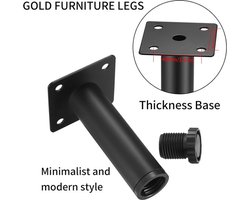 Candala meubelpoten, 10 cm verstelbare meubelpoten, metalen kastpoten, bankvervanging, steunpoten voor meubels, bank, tafel, stoel, bureau, keuken, kast, kasten, poten (10 cm)